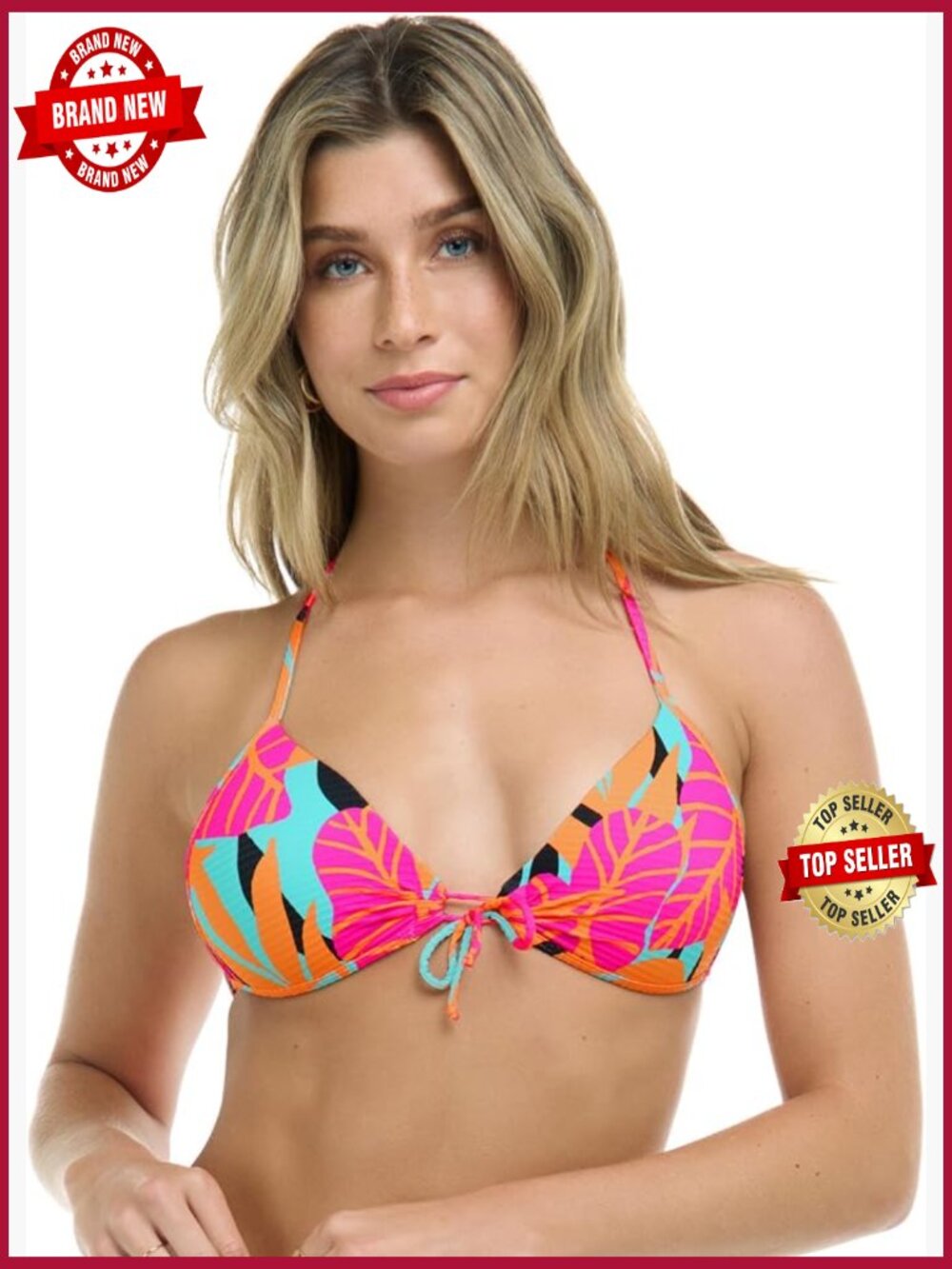 Molded Cup Triangle Push Up Bikini Top Swimsuit